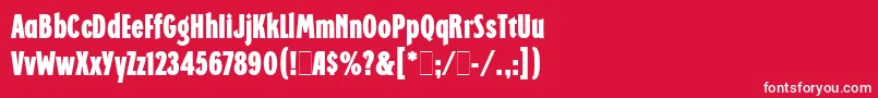 フォントRegattaCondensedLetPlain.1.0 – 赤い背景に白い文字