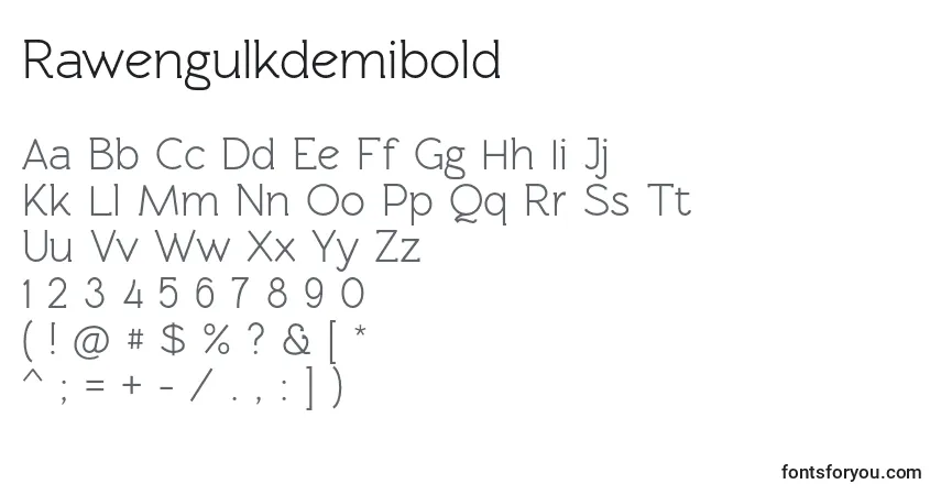 Шрифт Rawengulkdemibold – алфавит, цифры, специальные символы