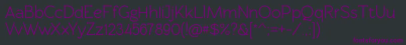 Czcionka Rawengulkdemibold – fioletowe czcionki na czarnym tle