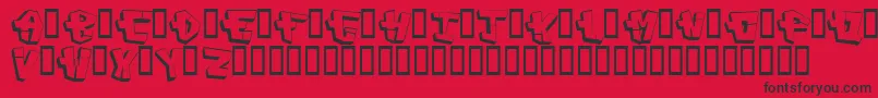 フォントCapconst – 赤い背景に黒い文字