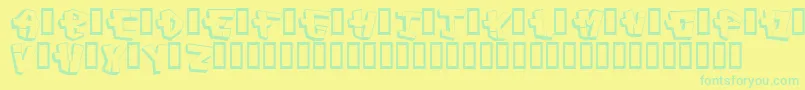 Capconst Font – Green Fonts on Yellow Background