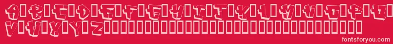 フォントCapconst – 赤い背景にピンクのフォント