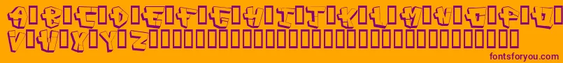 Capconst Font – Purple Fonts on Orange Background