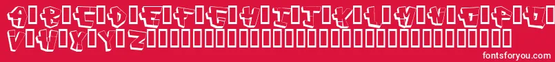 Capconst-Schriftart – Weiße Schriften auf rotem Hintergrund