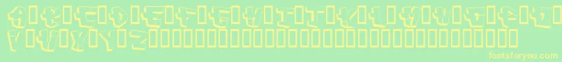 フォントCapconst – 黄色の文字が緑の背景にあります