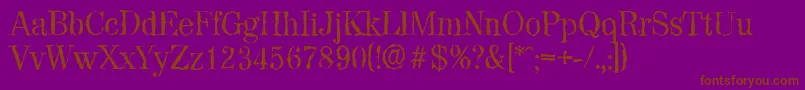 ValenciarandomRegular Font – Brown Fonts on Purple Background