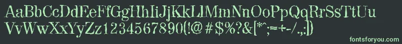 フォントValenciarandomRegular – 黒い背景に緑の文字