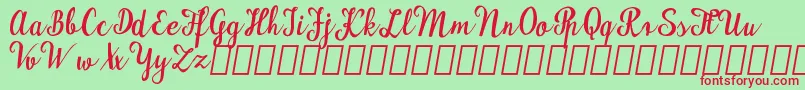 MaudlynDemo Font – Red Fonts on Green Background