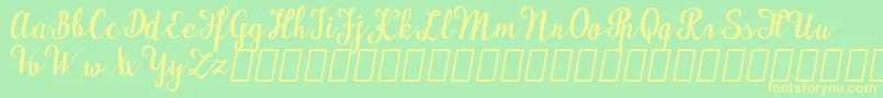 MaudlynDemo Font – Yellow Fonts on Green Background