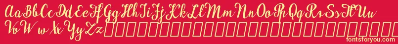 MaudlynDemo Font – Yellow Fonts on Red Background