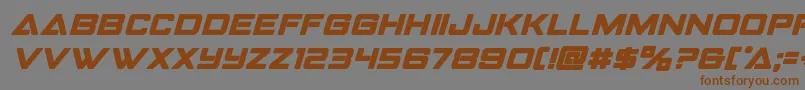 Fonte Strikefighterboldital – fontes marrons em um fundo cinza