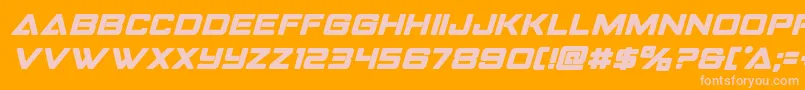 フォントStrikefighterboldital – オレンジの背景にピンクのフォント