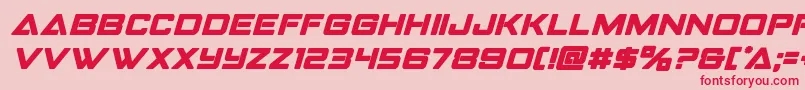 フォントStrikefighterboldital – ピンクの背景に赤い文字