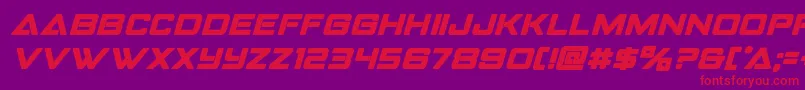 Шрифт Strikefighterboldital – красные шрифты на фиолетовом фоне