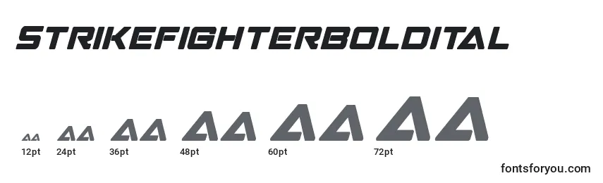 Размеры шрифта Strikefighterboldital