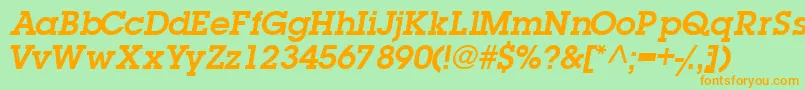 TorrentgraphicsskSemibolditalic Font – Orange Fonts on Green Background