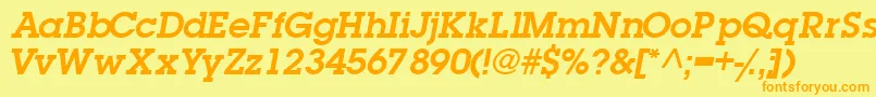 TorrentgraphicsskSemibolditalic Font – Orange Fonts on Yellow Background