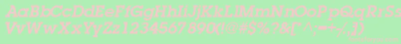 TorrentgraphicsskSemibolditalic Font – Pink Fonts on Green Background