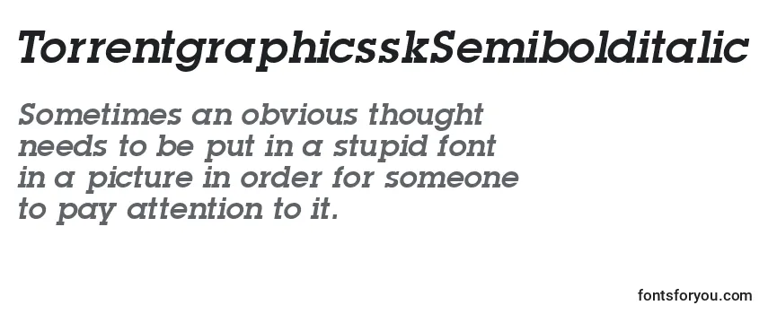 Review of the TorrentgraphicsskSemibolditalic Font
