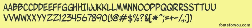 WurmicsBravo Font – Black Fonts on Yellow Background