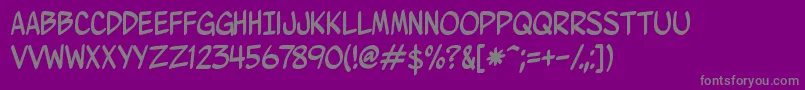 Czcionka WurmicsBravo – szare czcionki na fioletowym tle