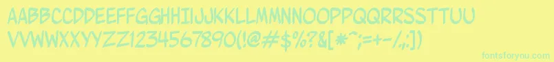 WurmicsBravo Font – Green Fonts on Yellow Background