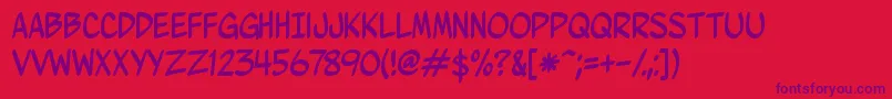 WurmicsBravo Font – Purple Fonts on Red Background