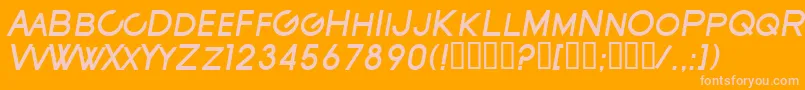 Fonte SfNewRepublicScBoldItalic – fontes rosa em um fundo laranja