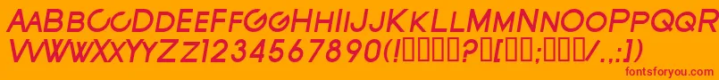SfNewRepublicScBoldItalic Font – Red Fonts on Orange Background