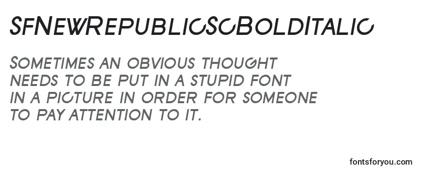 Review of the SfNewRepublicScBoldItalic Font