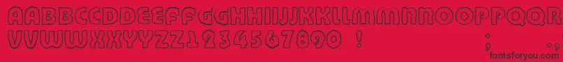 フォントBandycyr – 赤い背景に黒い文字