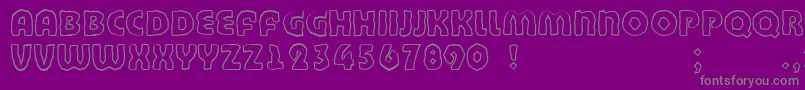 Bandycyr-fontti – harmaat kirjasimet violetilla taustalla
