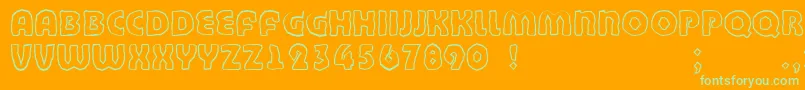 Bandycyr Font – Green Fonts on Orange Background