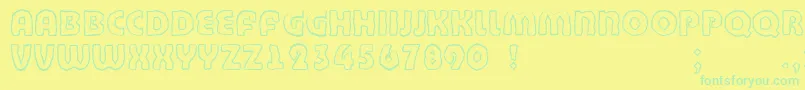 Bandycyr Font – Green Fonts on Yellow Background