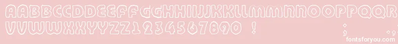 Bandycyr-Schriftart – Weiße Schriften auf rosa Hintergrund