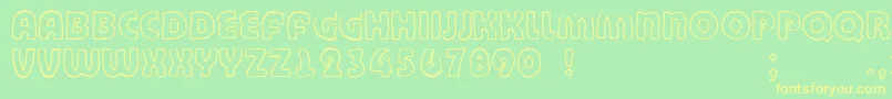 Bandycyr-Schriftart – Gelbe Schriften auf grünem Hintergrund