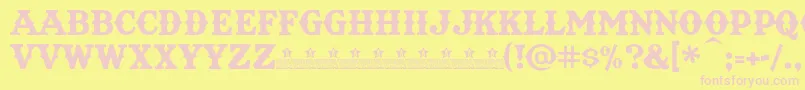 TexatBoldPersonalUse-Schriftart – Rosa Schriften auf gelbem Hintergrund