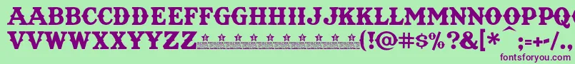 TexatBoldPersonalUse-fontti – violetit fontit vihreällä taustalla
