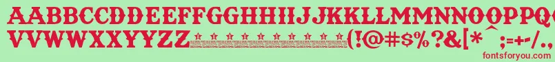 TexatBoldPersonalUse-Schriftart – Rote Schriften auf grünem Hintergrund