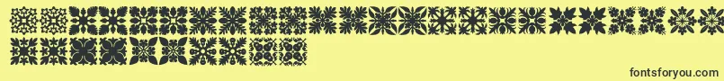 HawaiianQuilt1 Font – Black Fonts on Yellow Background