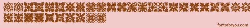 HawaiianQuilt1-Schriftart – Braune Schriften auf rosa Hintergrund