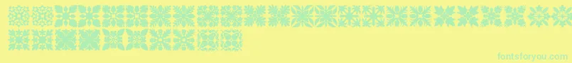 HawaiianQuilt1 Font – Green Fonts on Yellow Background