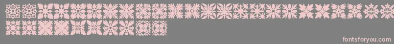 HawaiianQuilt1-Schriftart – Rosa Schriften auf grauem Hintergrund