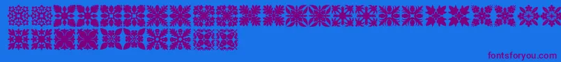 HawaiianQuilt1-Schriftart – Violette Schriften auf blauem Hintergrund