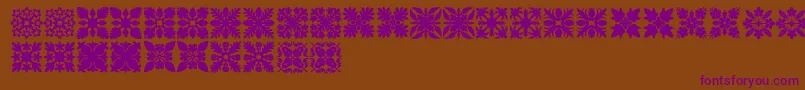 HawaiianQuilt1 Font – Purple Fonts on Brown Background