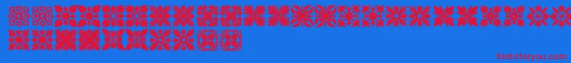 HawaiianQuilt1 Font – Red Fonts on Blue Background