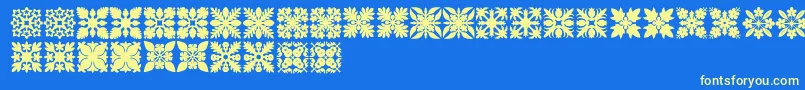 Шрифт HawaiianQuilt1 – жёлтые шрифты на синем фоне