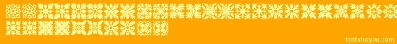 HawaiianQuilt1-Schriftart – Gelbe Schriften auf orangefarbenem Hintergrund