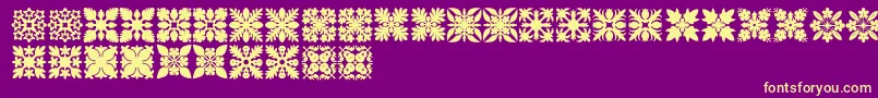 HawaiianQuilt1 Font – Yellow Fonts on Purple Background