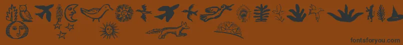Шрифт ChapbookDingbats – чёрные шрифты на коричневом фоне